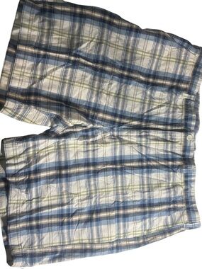 Men's Plaid Cotton Shorts in Blue & White